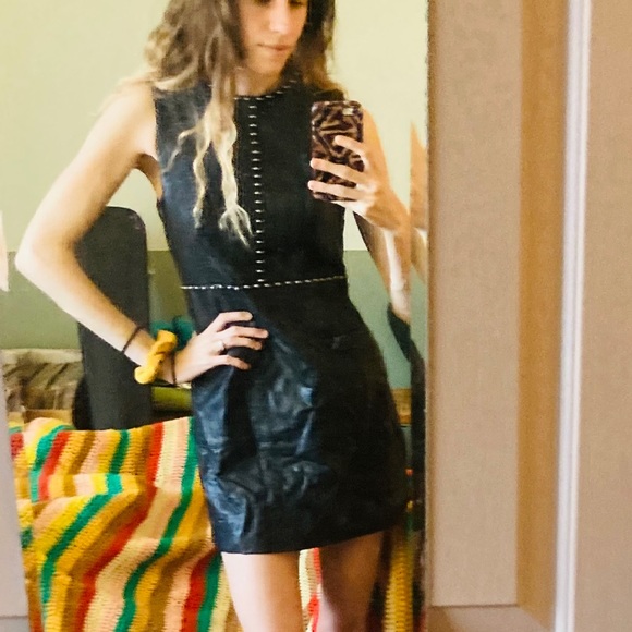 Forever 21 Black Leather Rivet Dress - Picture 7 of 12